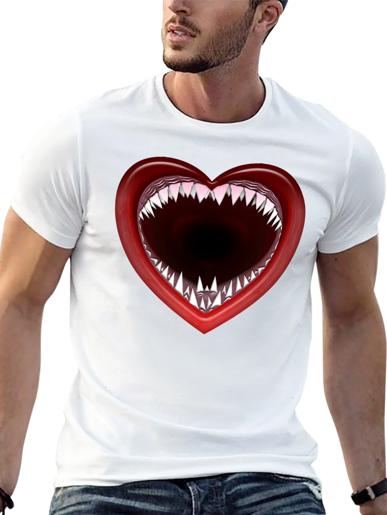Heart Mouth T-Shirt - Edgy Graphic Tee