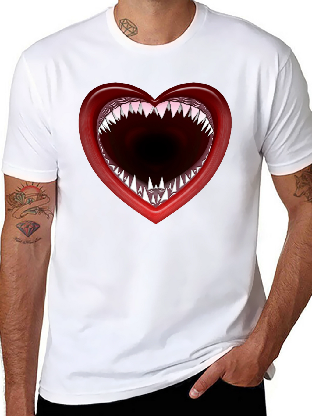 Heart Mouth T-Shirt - Edgy Graphic Tee