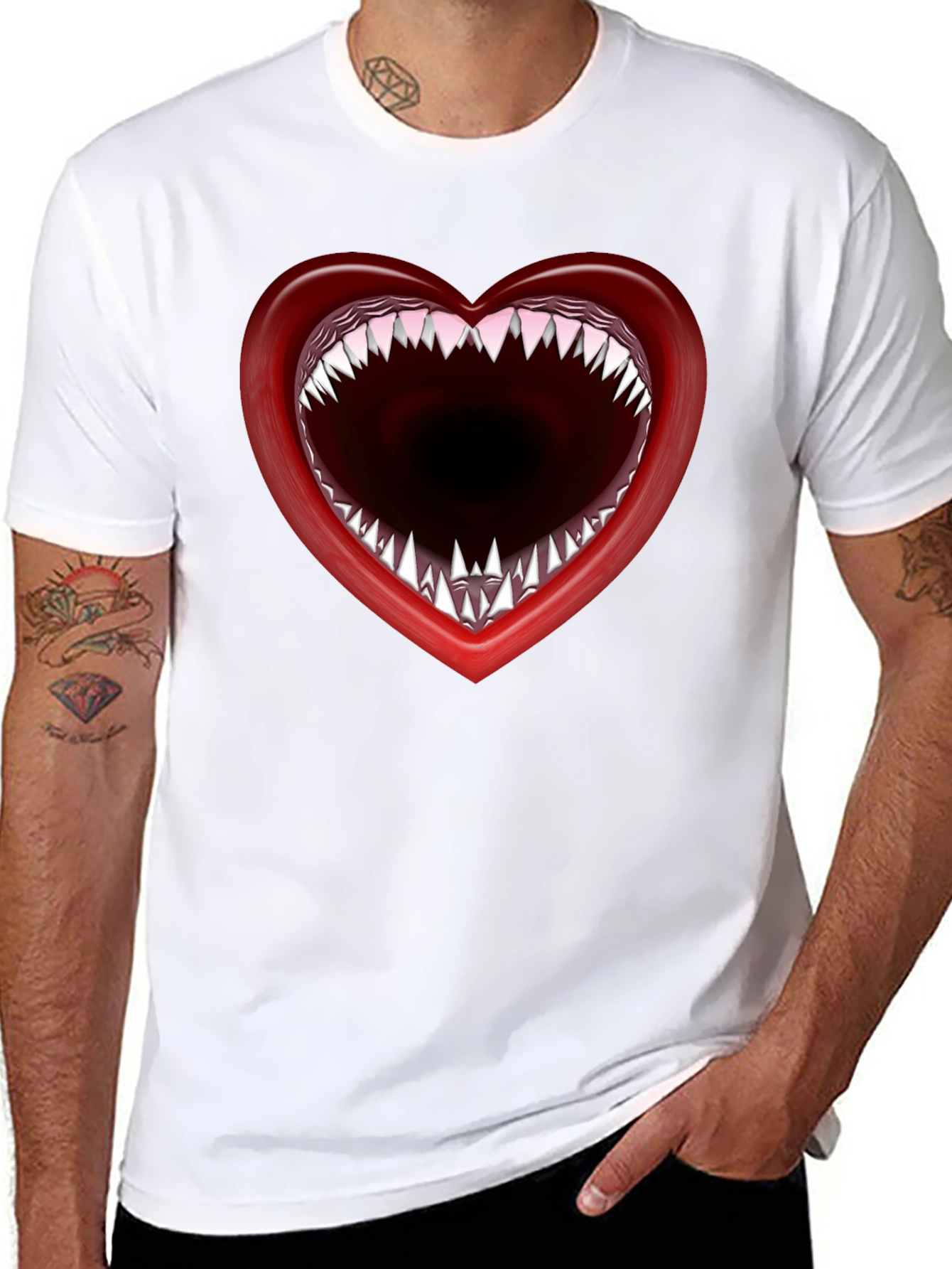 Heart Mouth T-Shirt - Edgy Graphic Tee