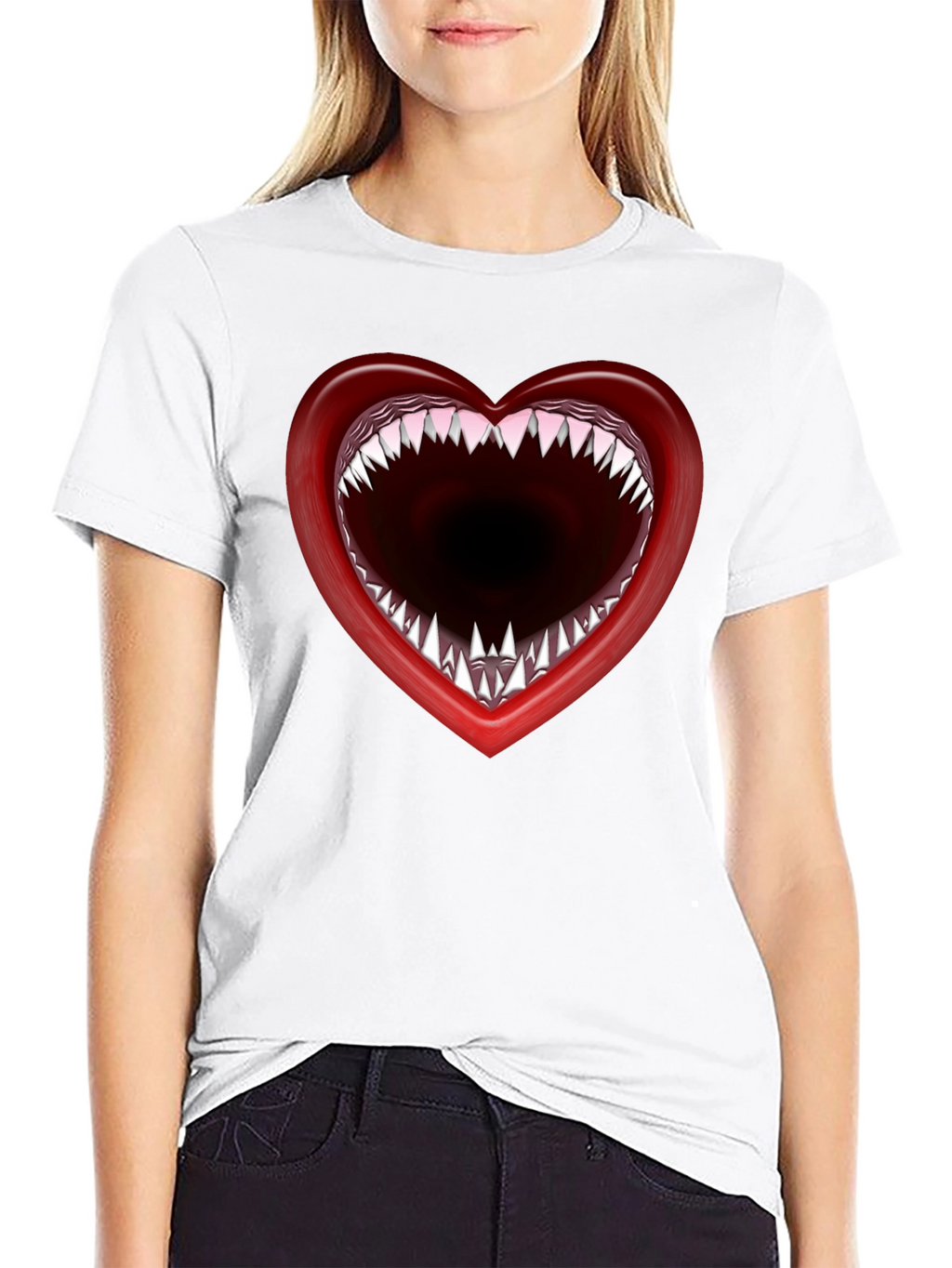Heart Mouth T-Shirt - Edgy Graphic Tee
