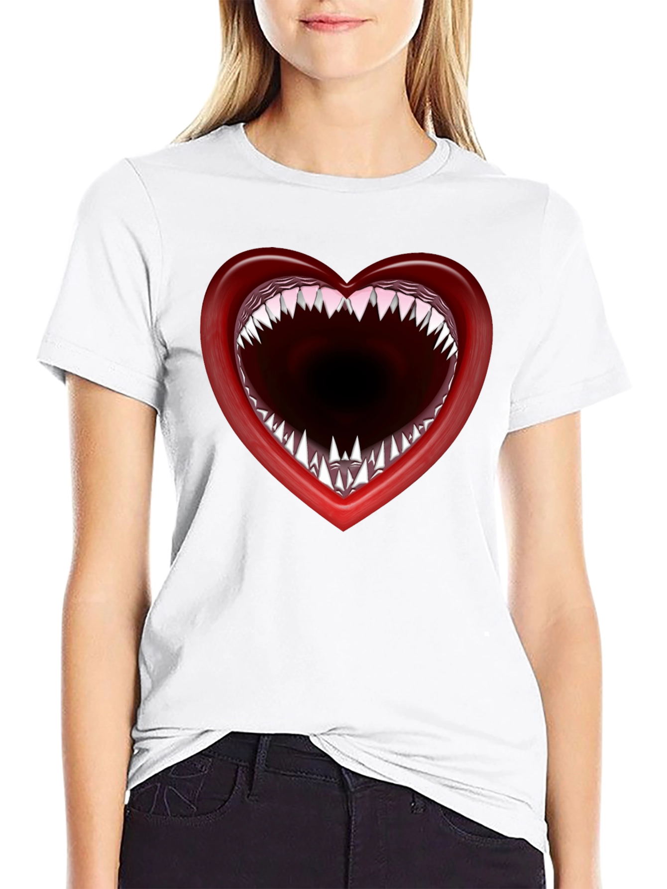 Heart Mouth T-Shirt - Edgy Graphic Tee