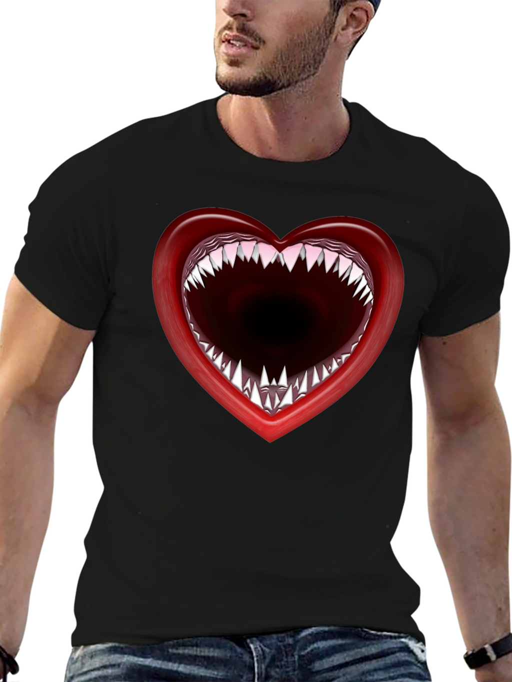 Heart Mouth T-Shirt - Edgy Graphic Tee