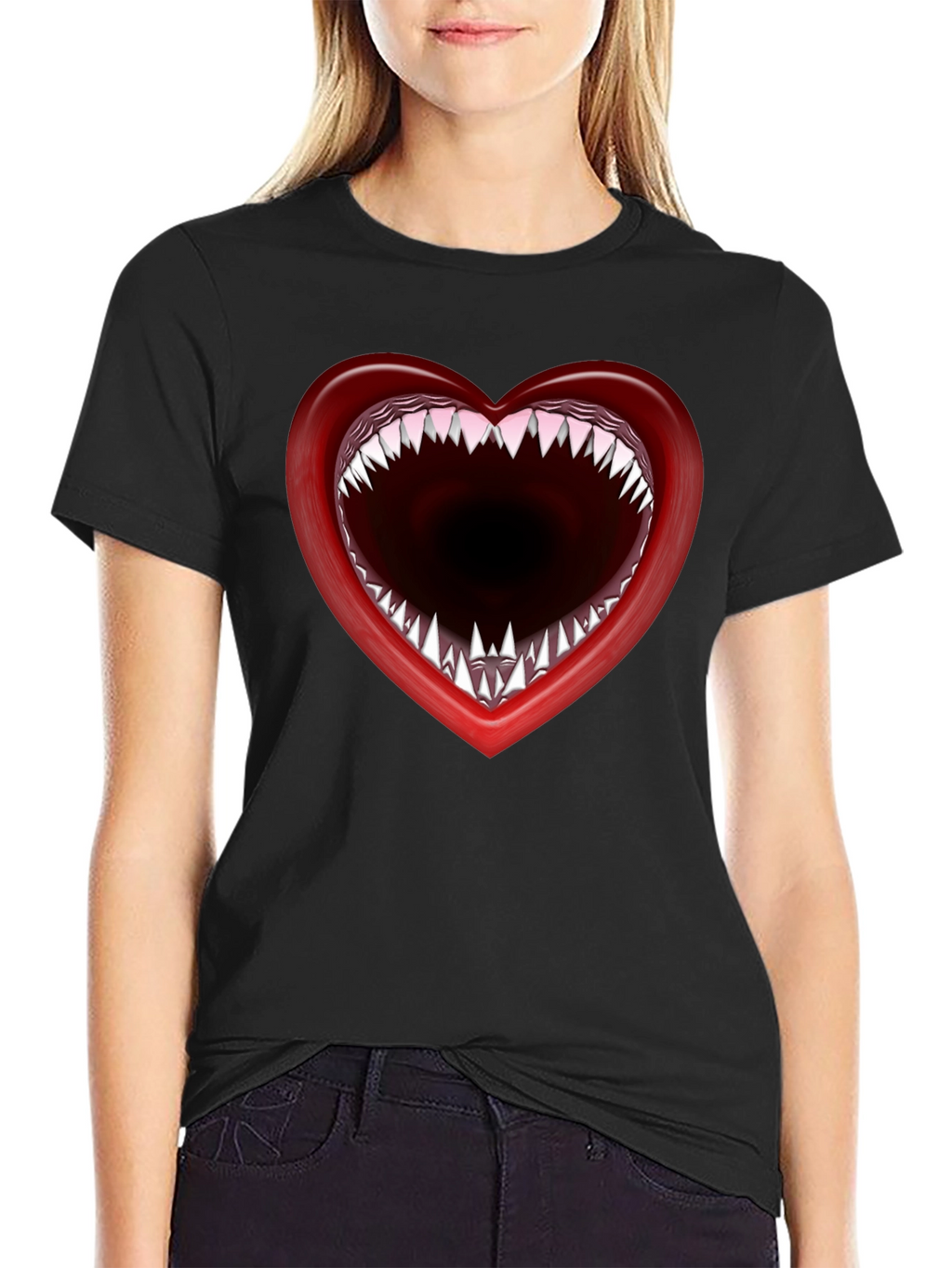 Heart Mouth T-Shirt - Edgy Graphic Tee