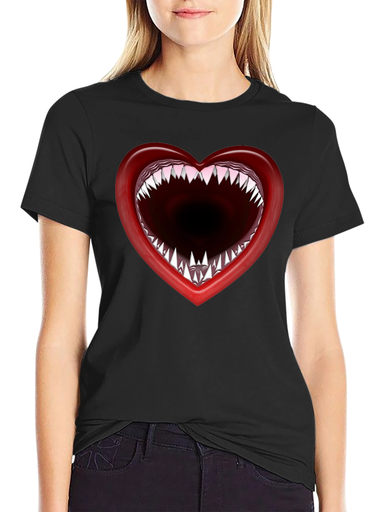 Heart Mouth T-Shirt - Edgy Graphic Tee