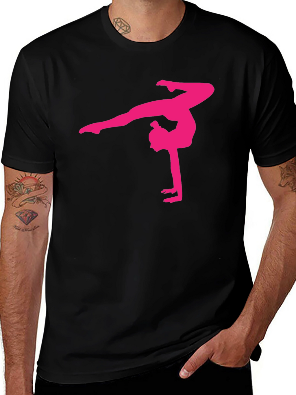 Gymnast Silhouette Graphic Tee - Stylish Comfort