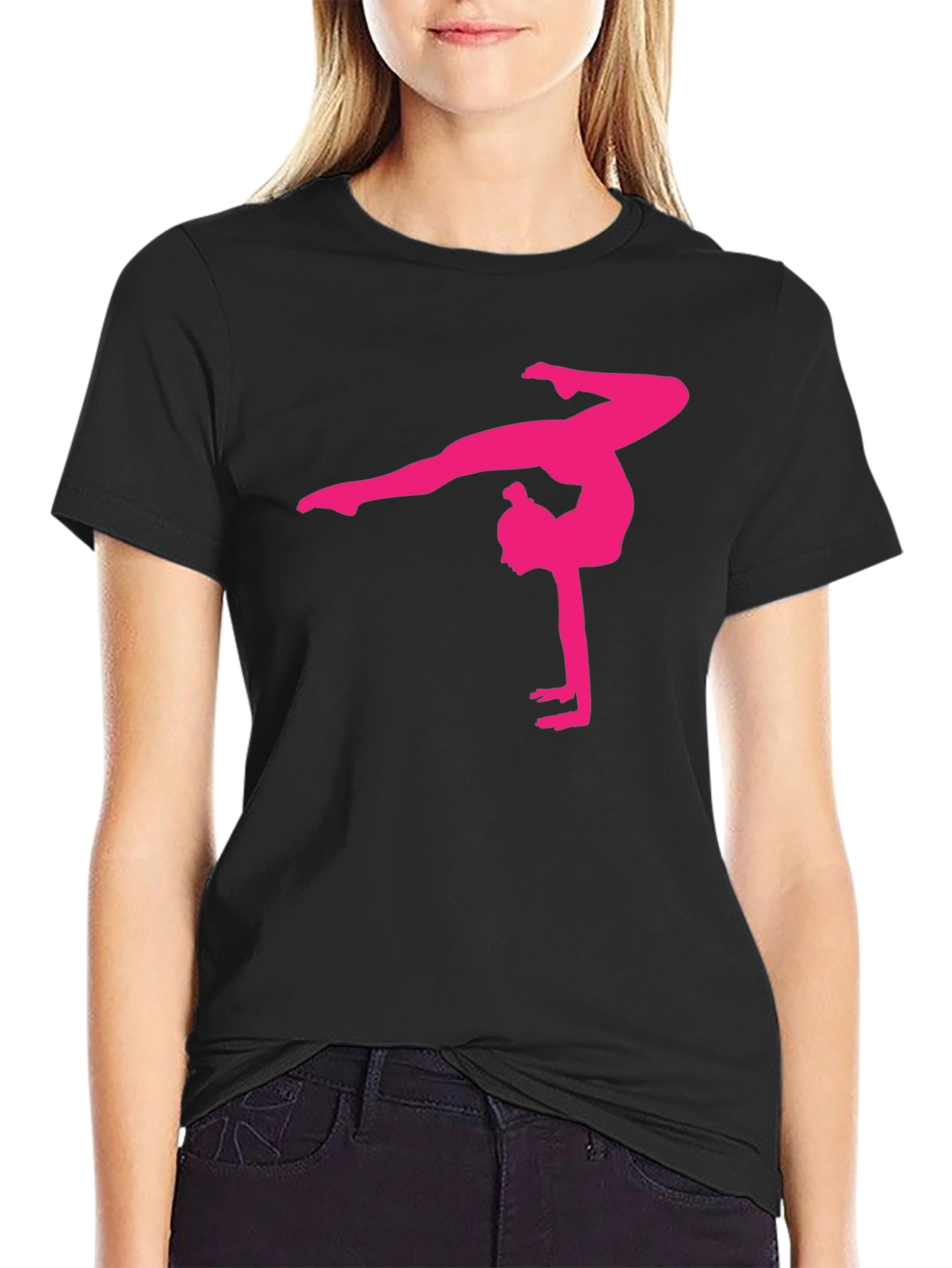 Gymnast Silhouette Graphic Tee - Stylish Comfort