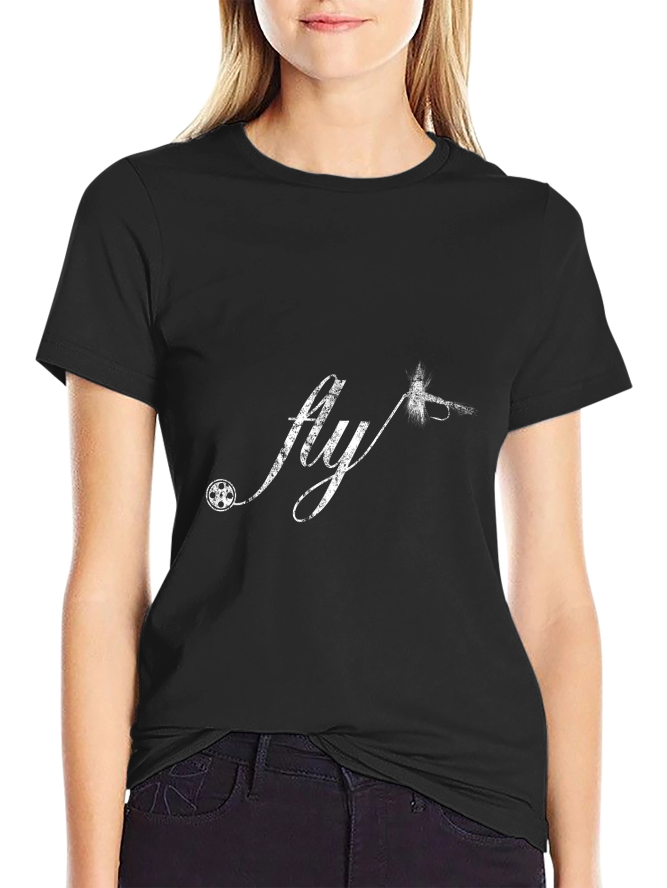 Fly Fishing Graphic Tee - Black