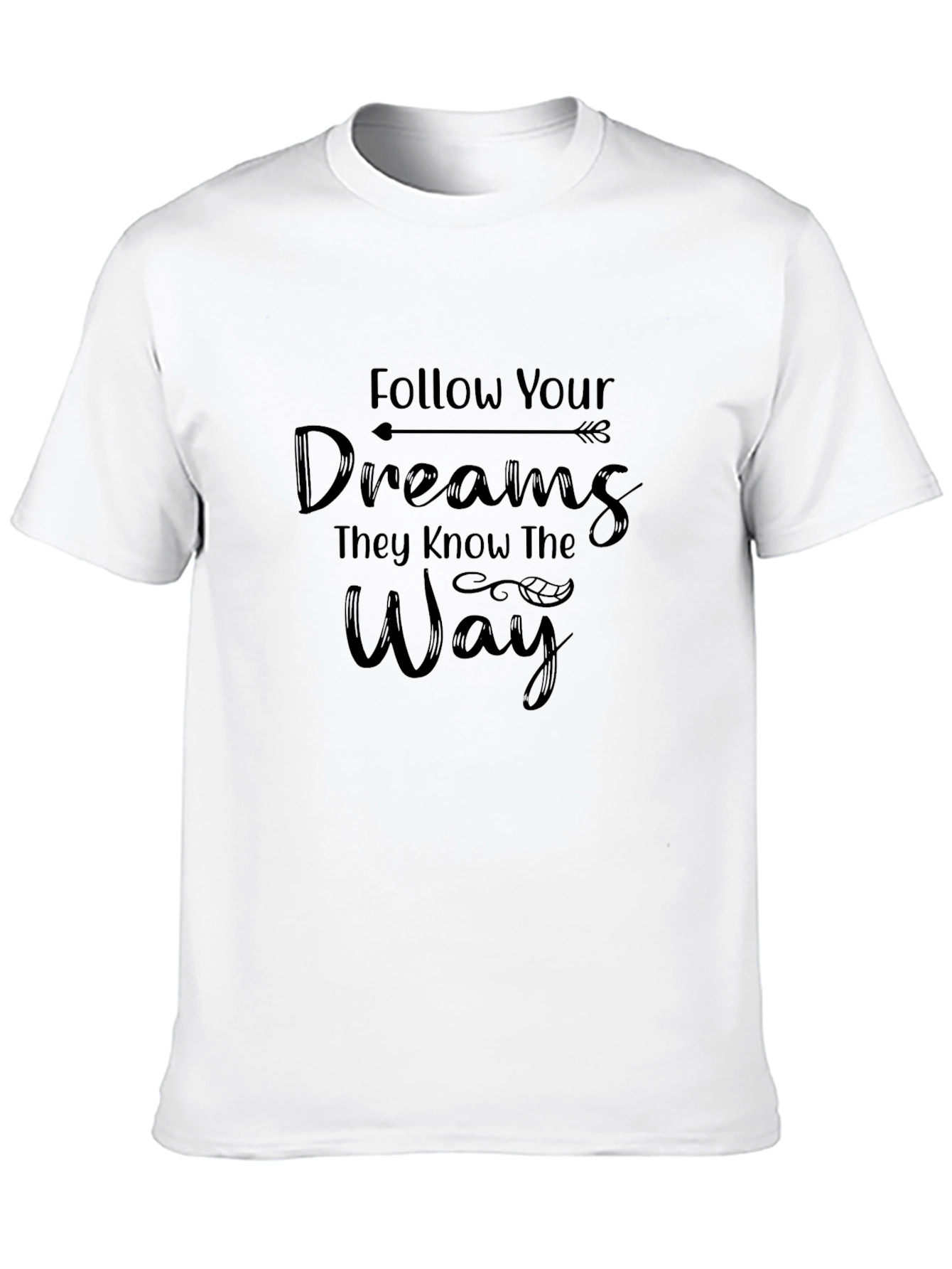 Follow Your Dreams Black Graphic T-Shirt