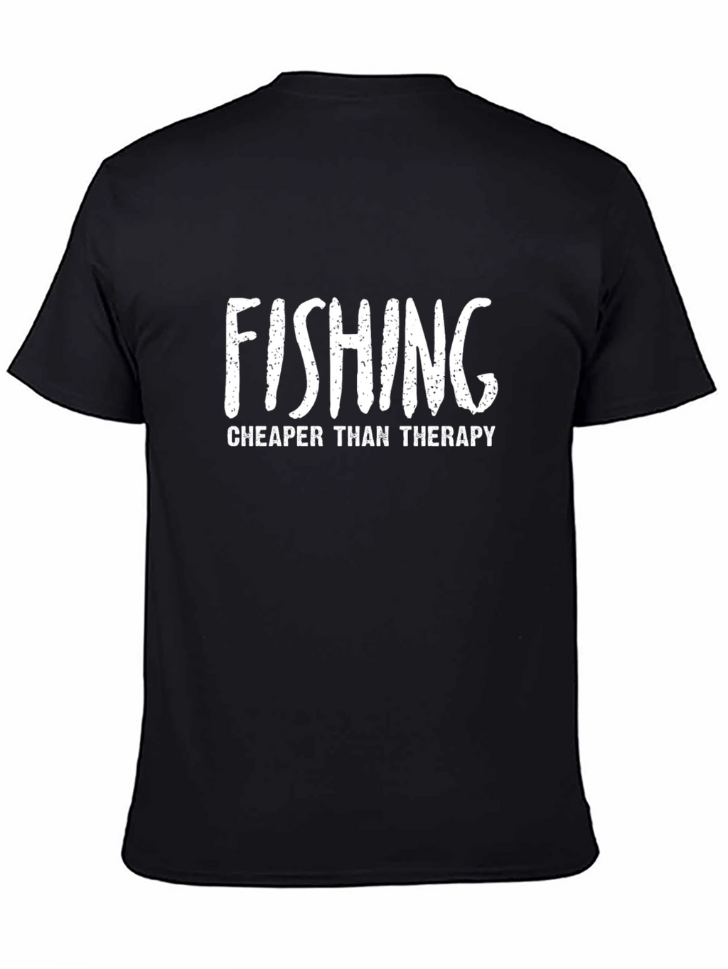 Fishing Cheaper Than Therapy Graphic Tee - Black