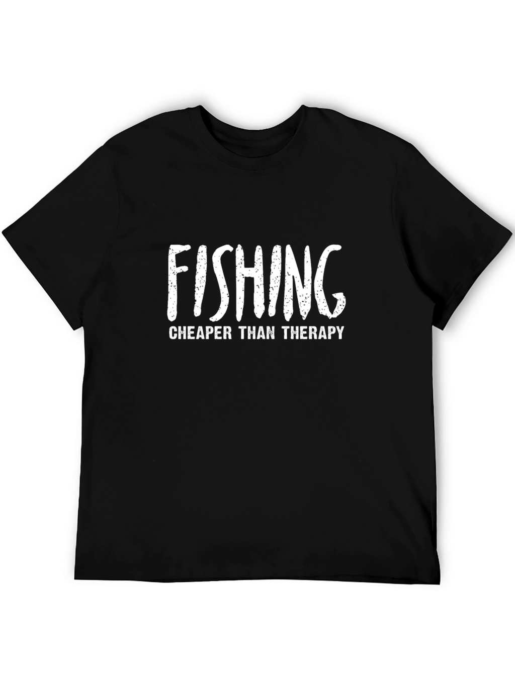 Fishing Cheaper Than Therapy Graphic Tee - Black