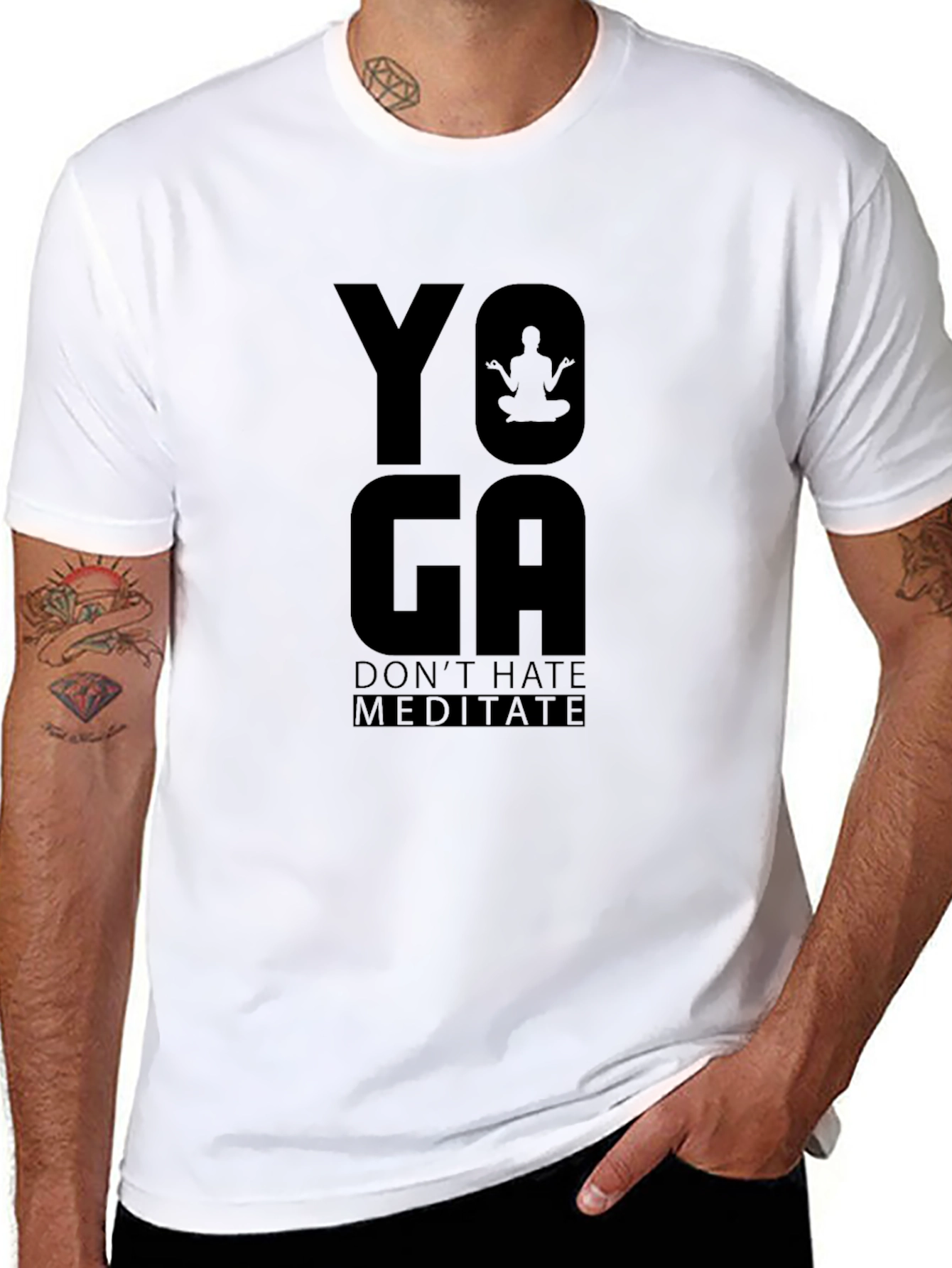 Yoga Dont Hate Meditate Black T-Shirt
