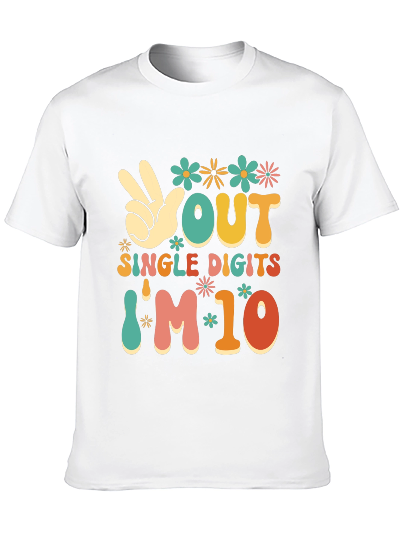 Peace Out Single Digits Im 10 T-Shirt - Retro Birthday Shirt