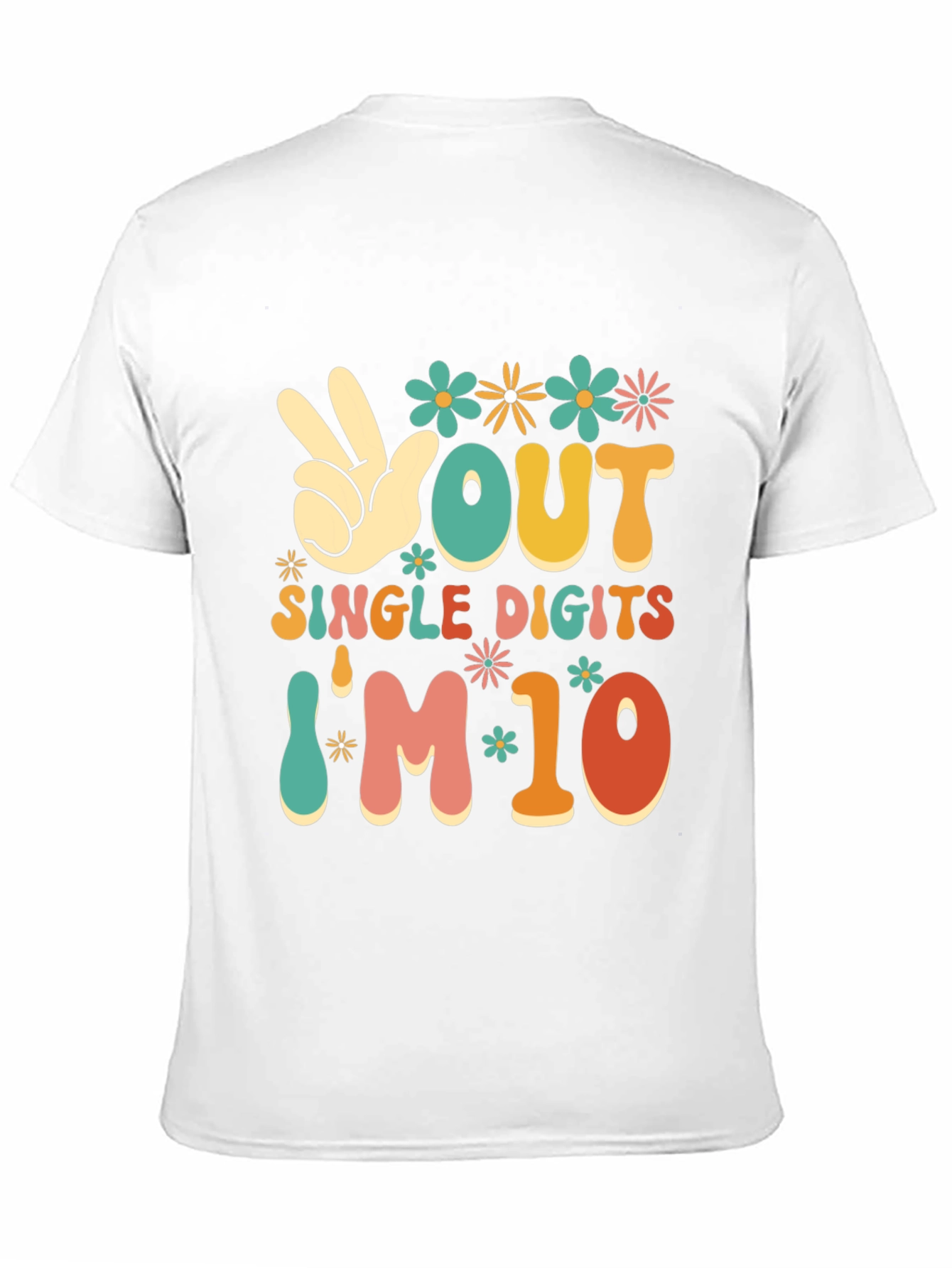 Peace Out Single Digits Im 10 T-Shirt - Retro Birthday Shirt