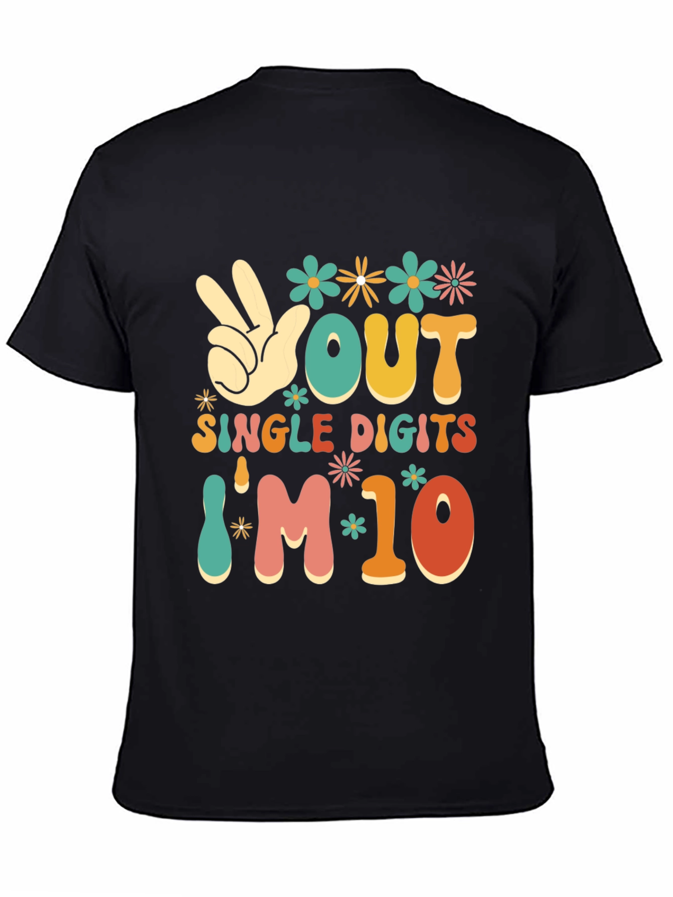 Peace Out Single Digits Im 10 T-Shirt - Retro Birthday Shirt