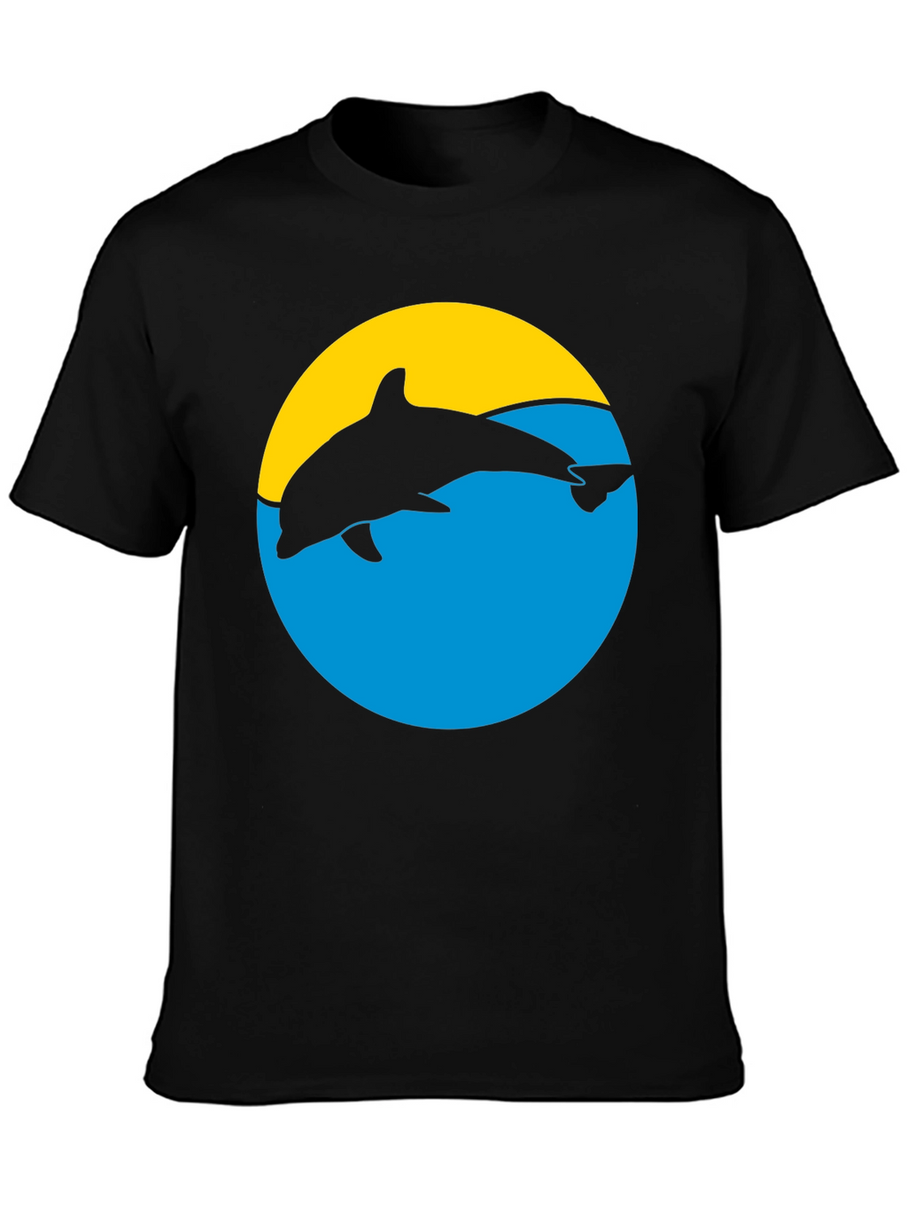 Dolphin Silhouette Graphic Tee - Black