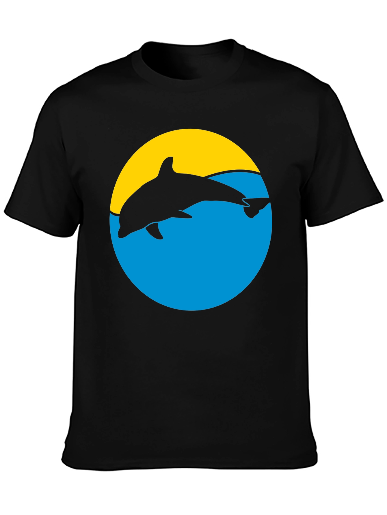 Dolphin Silhouette Graphic Tee - Black