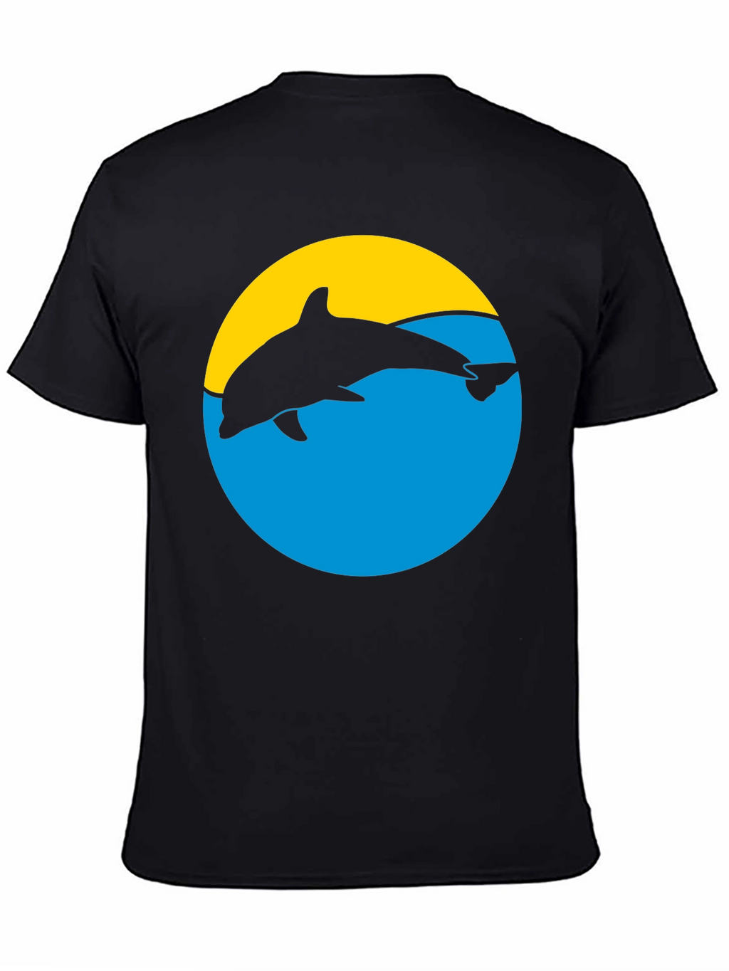 Dolphin Silhouette Graphic Tee - Black
