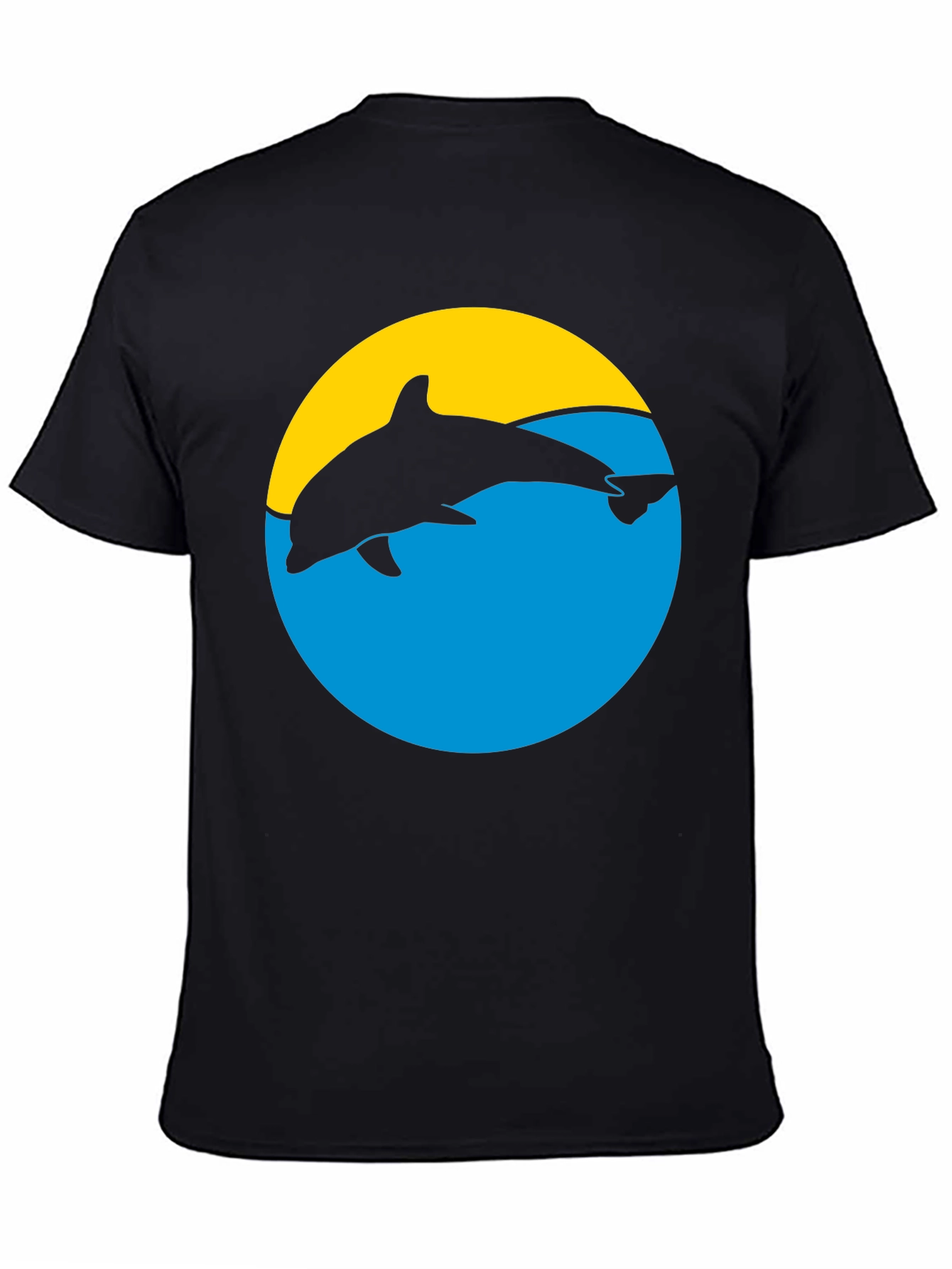 Dolphin Silhouette Graphic Tee - Black