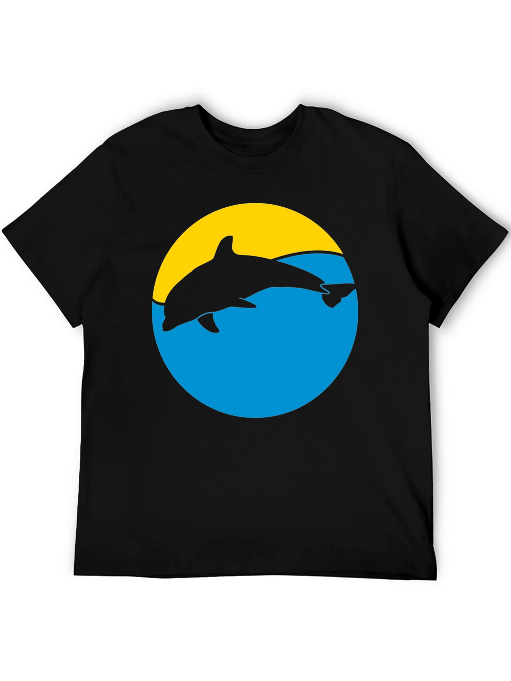 Dolphin Silhouette Graphic Tee - Black