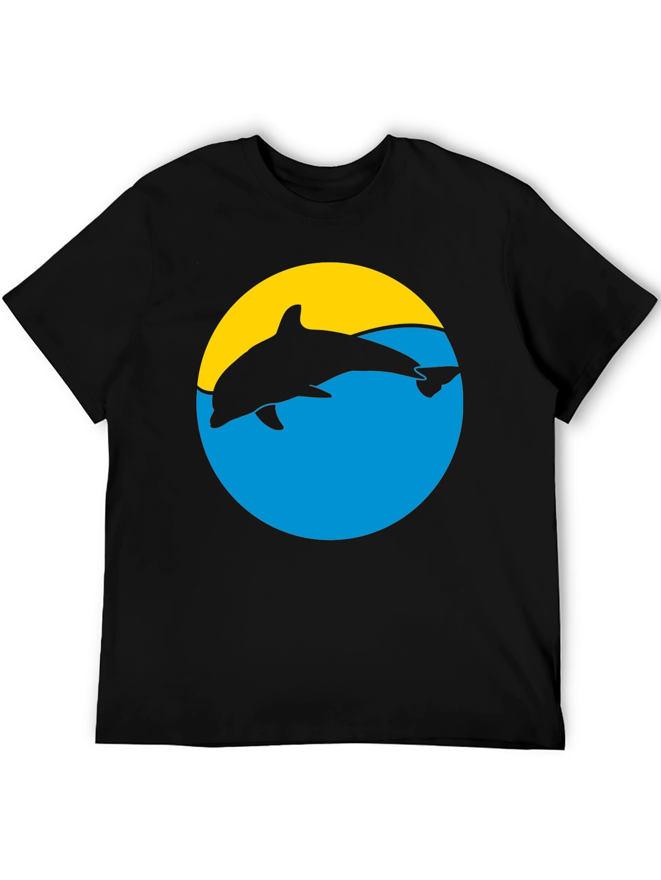 Dolphin Silhouette Graphic Tee - Black
