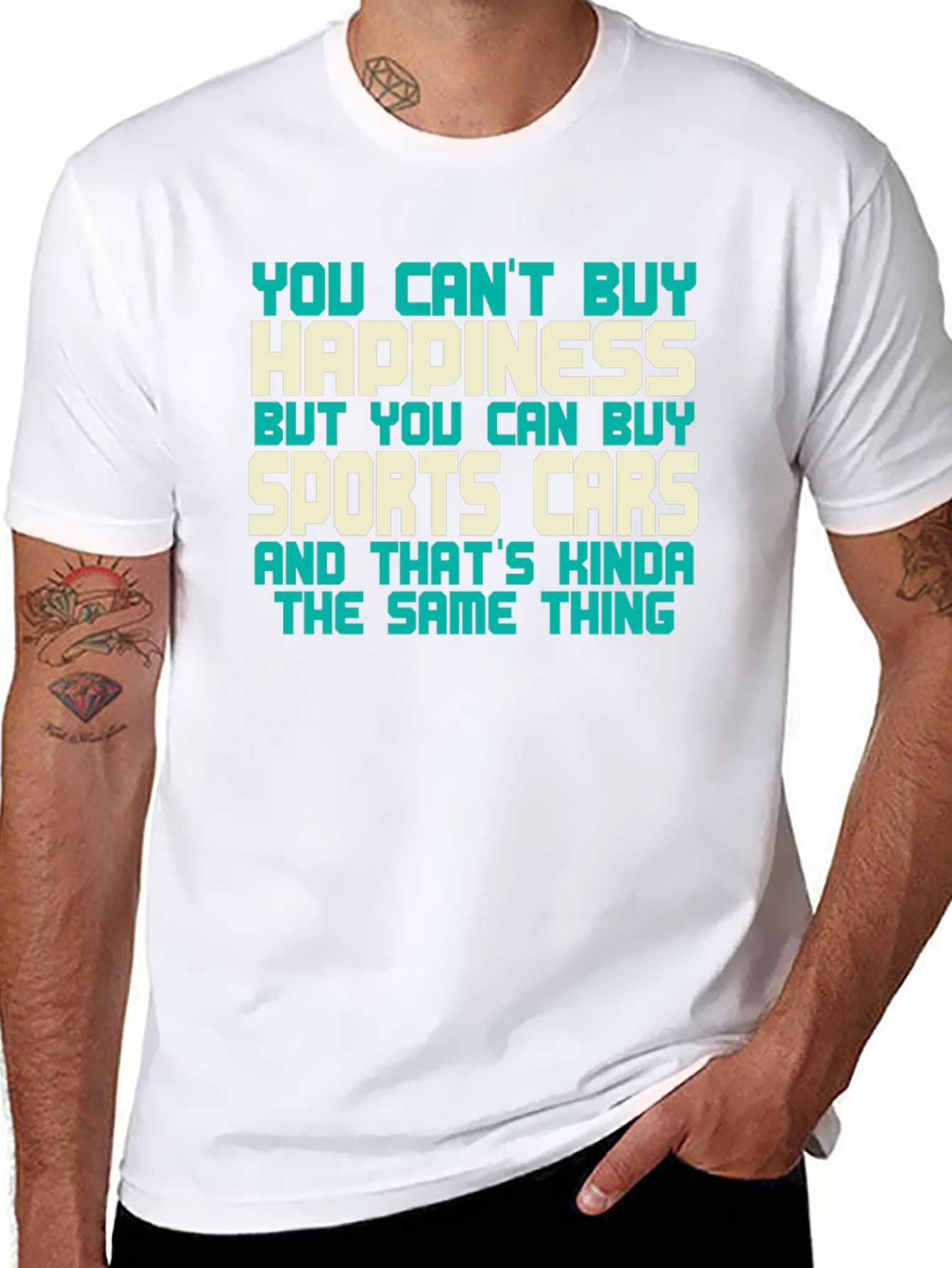 Happiness & Sports Car Graphic Tee
