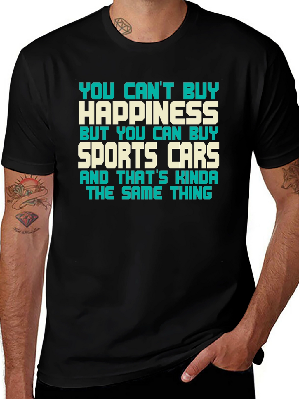 Happiness & Sports Car Graphic Tee