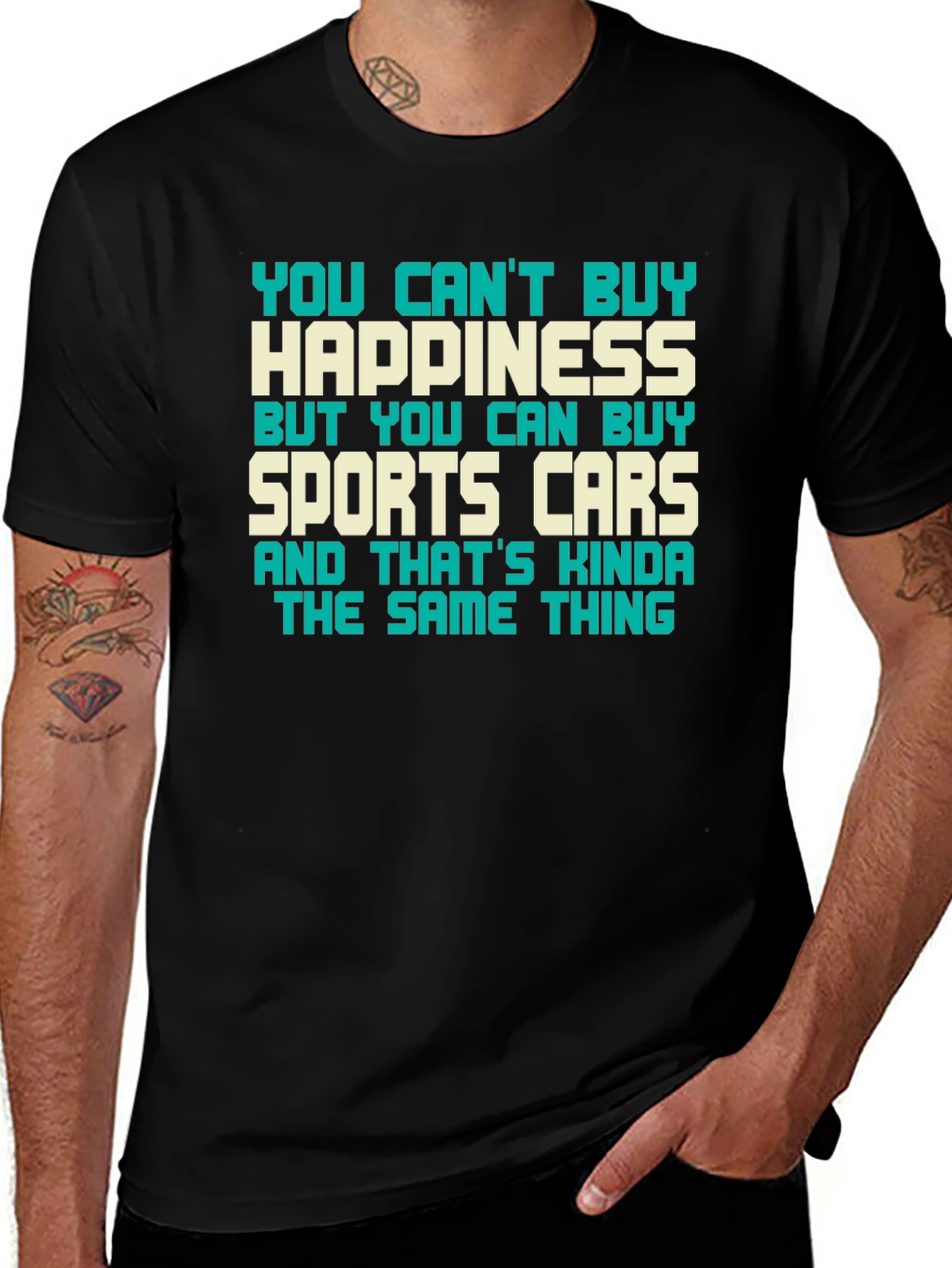 Happiness & Sports Car Graphic Tee