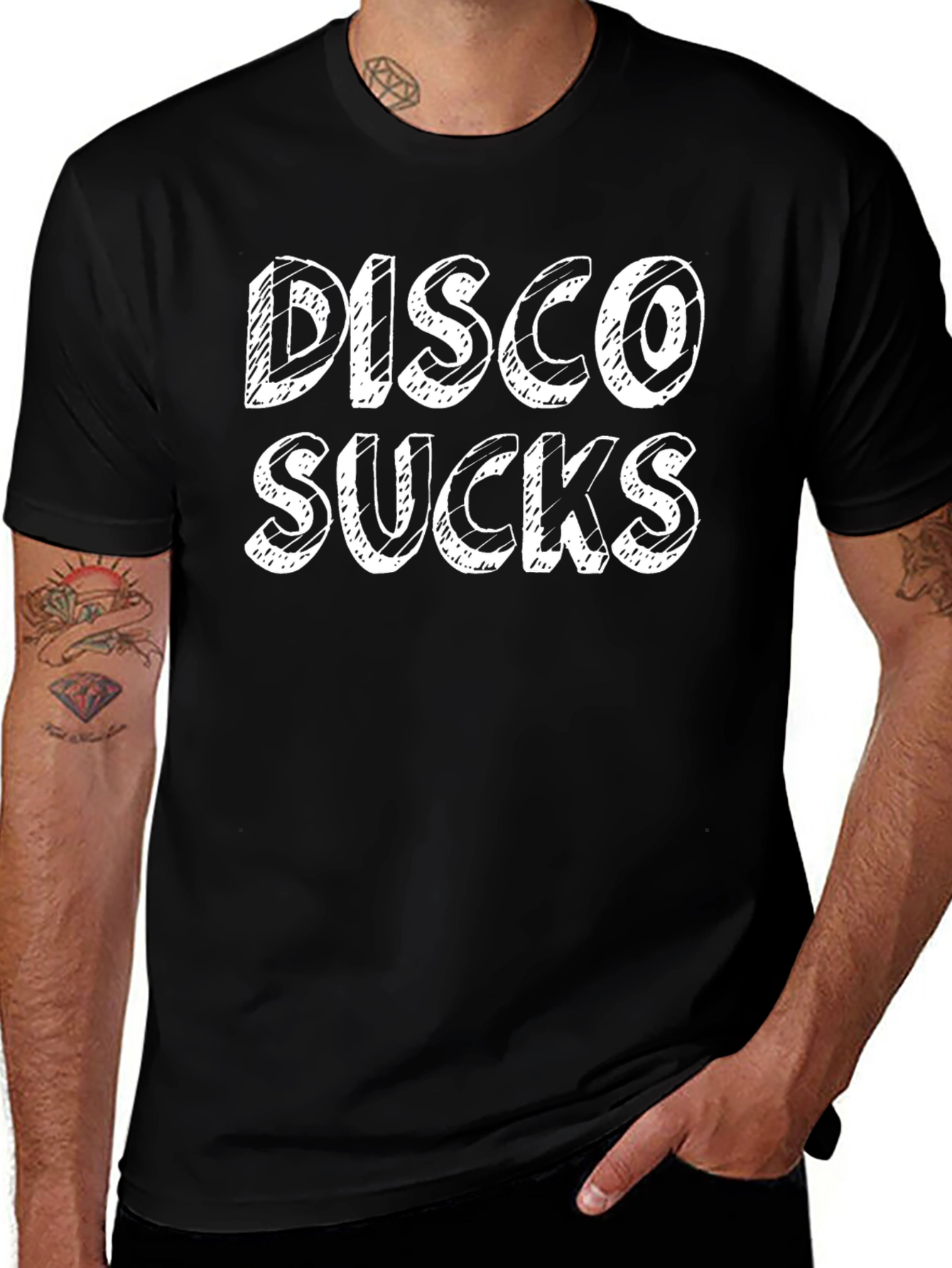 Disco Sucks Graphic T-Shirt - Black Cotton Tee