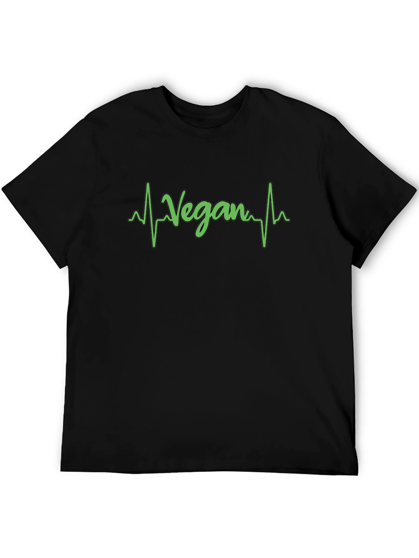 Vegan Heartbeat T-Shirt - Black Graphic Tee