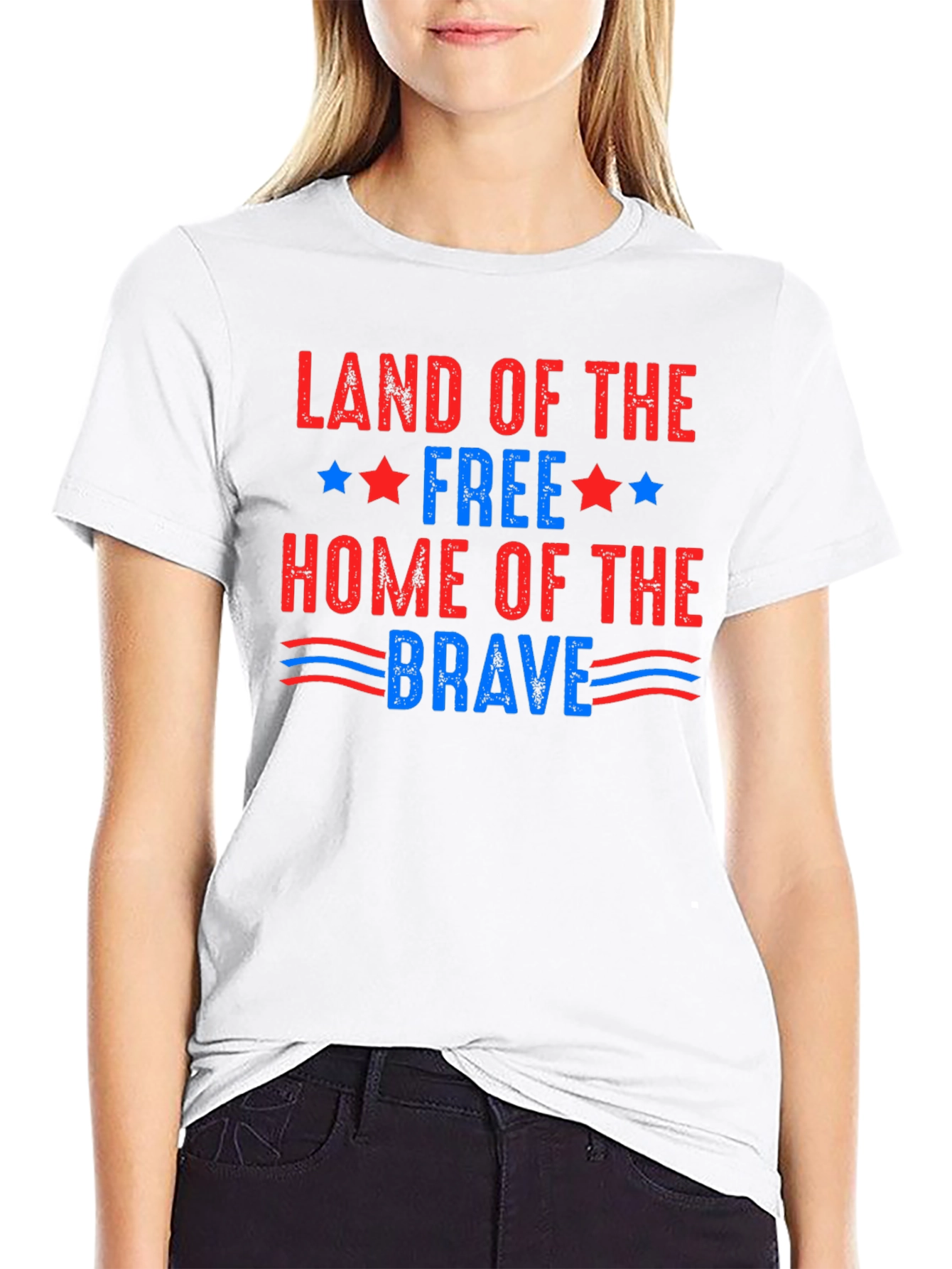Patriotic Land of the Free Graphic T-Shirt