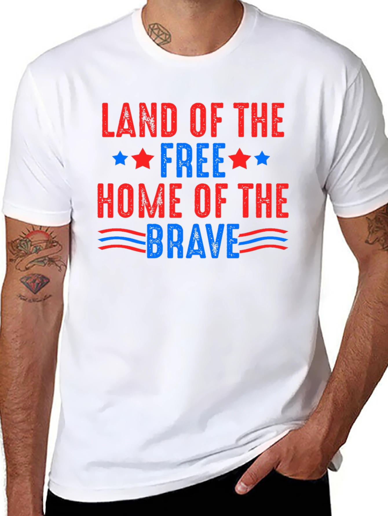 Patriotic Land of the Free Graphic T-Shirt