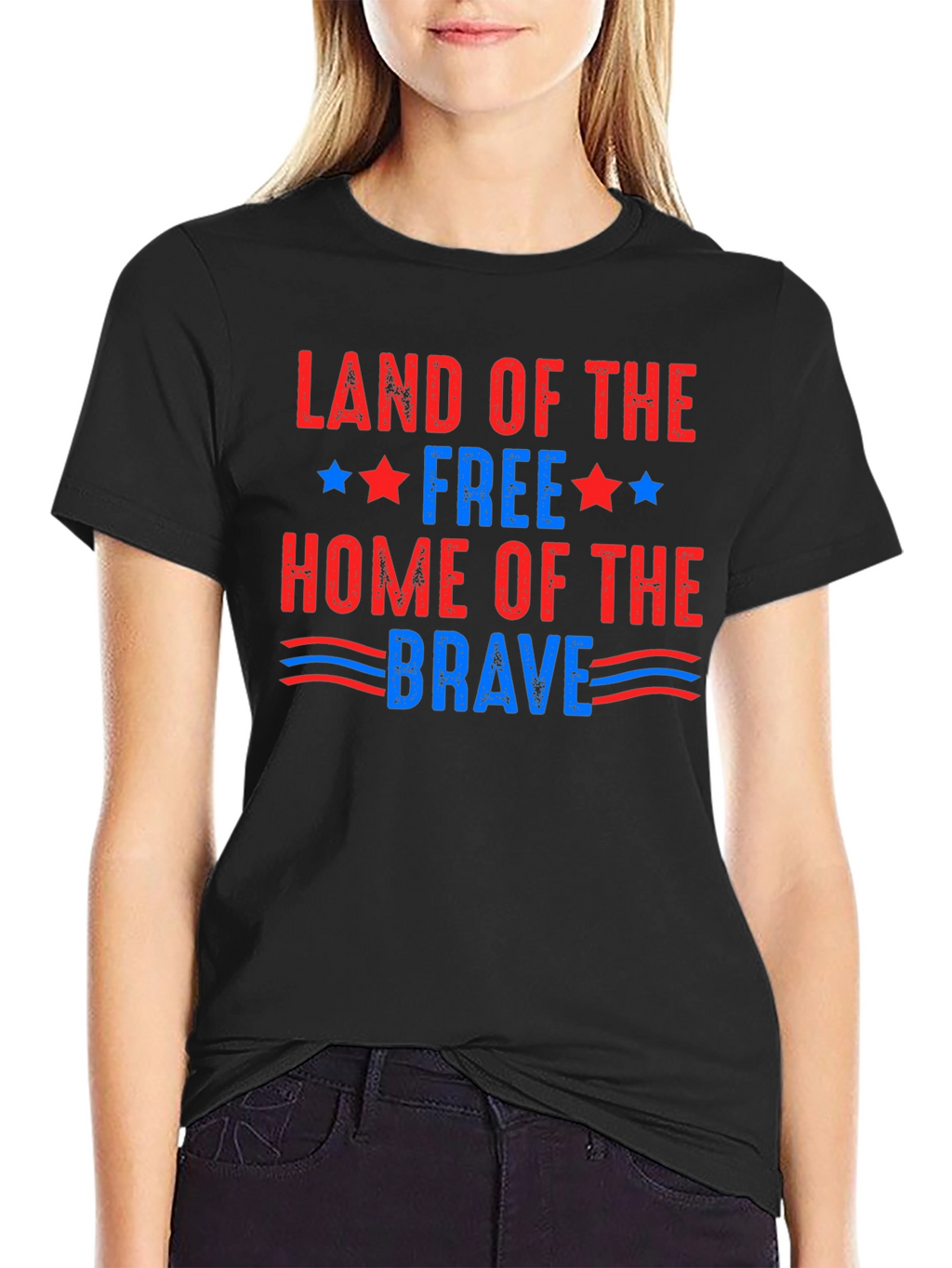 Patriotic Land of the Free Graphic T-Shirt