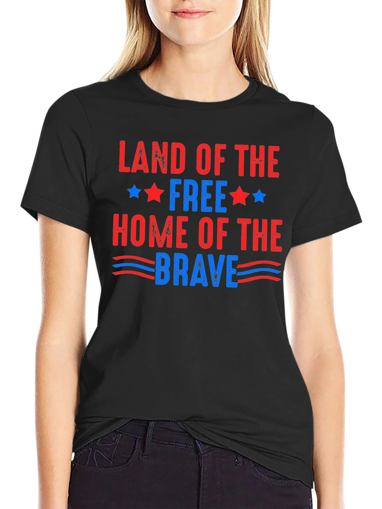 Patriotic Land of the Free Graphic T-Shirt