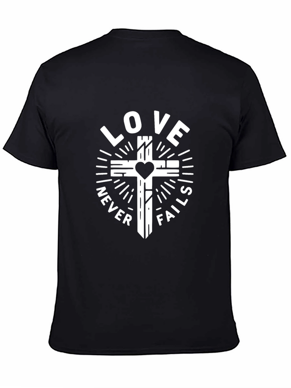 Love Never Fails Christian Graphic T-Shirt