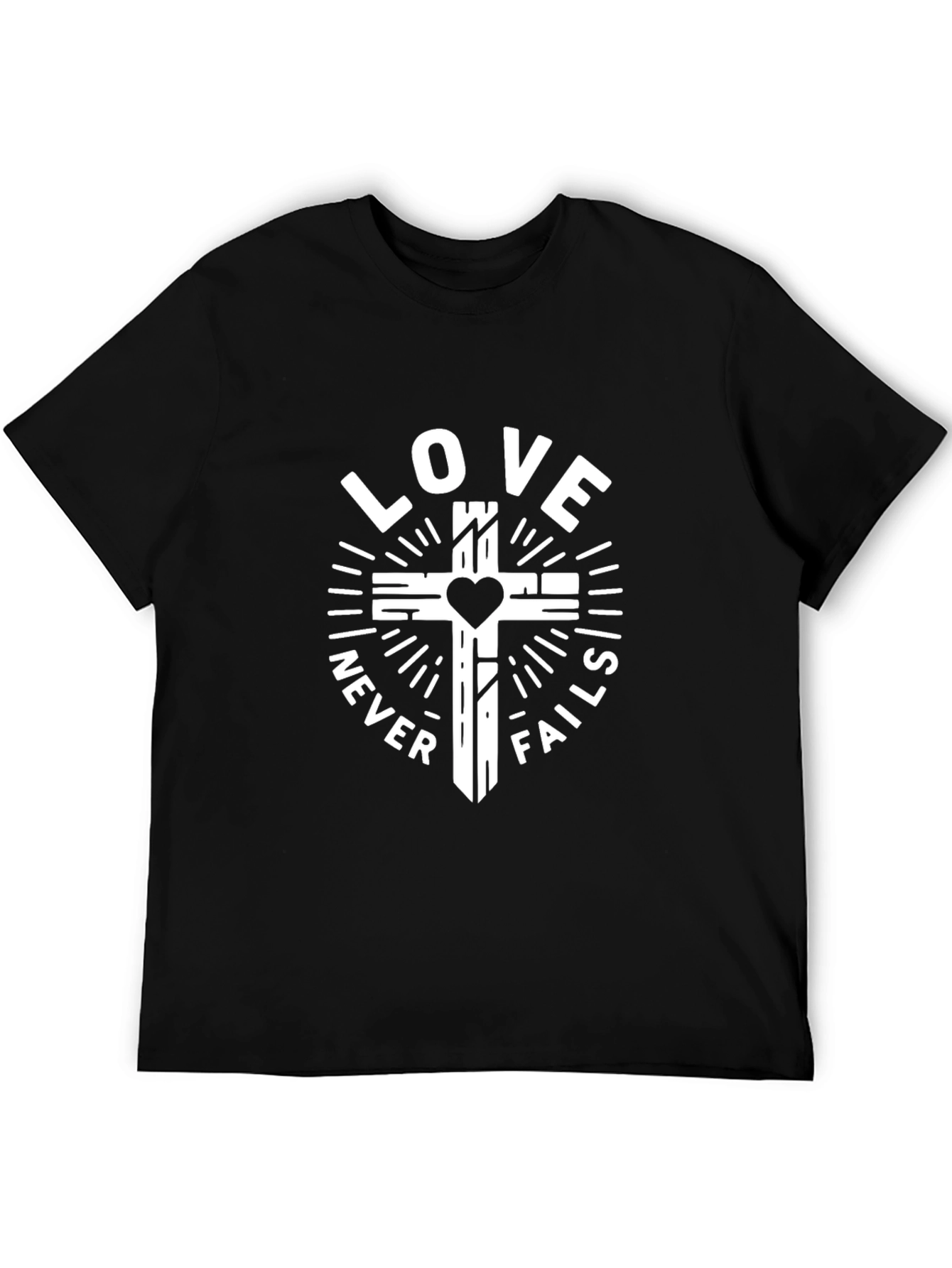 Love Never Fails Christian Graphic T-Shirt