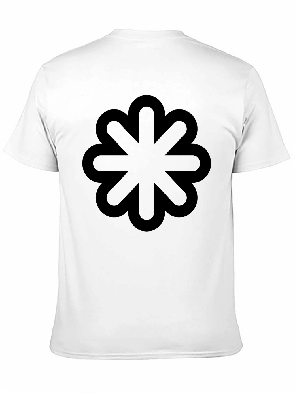 Geometric Flower Design Black T-Shirt