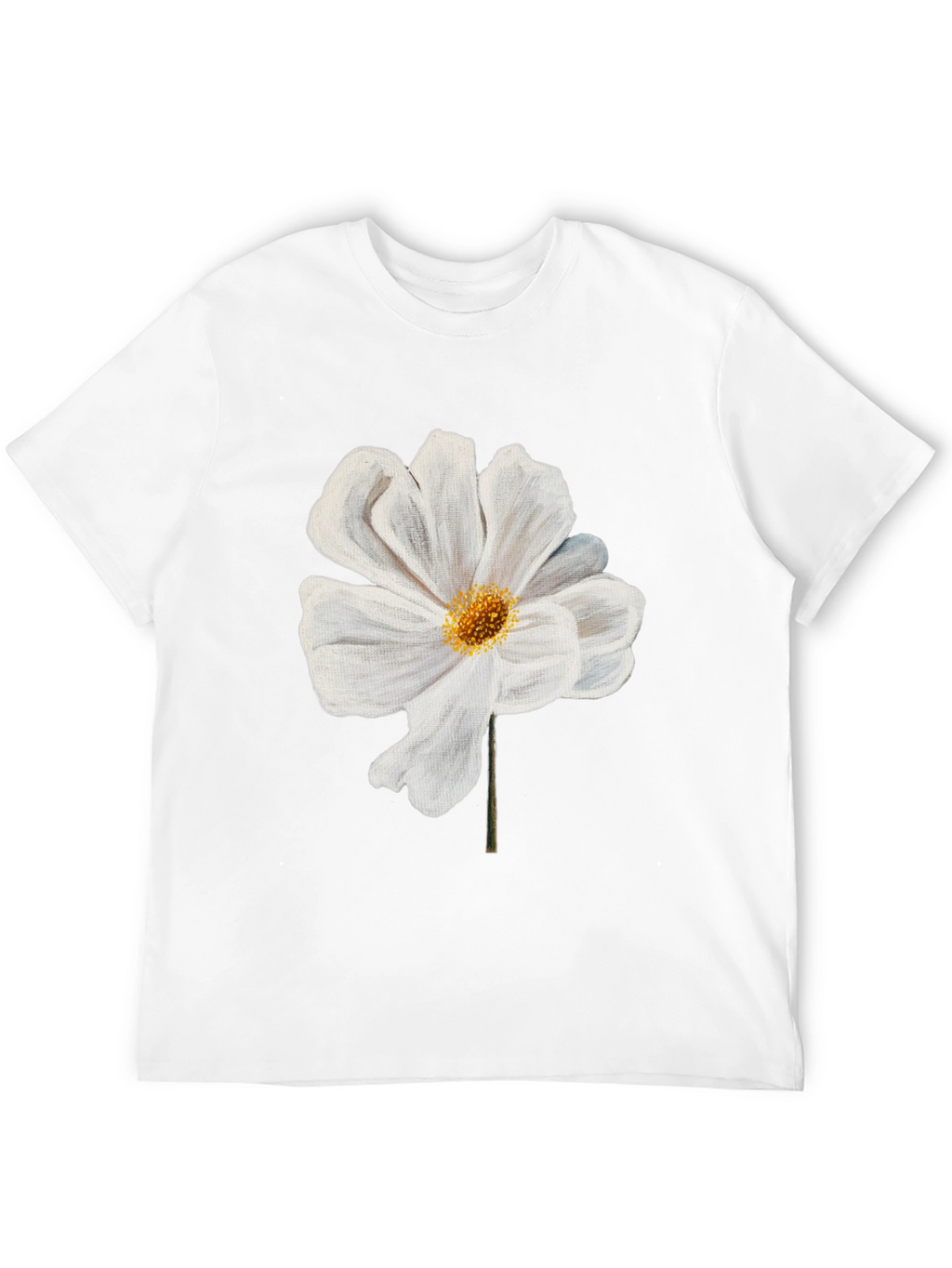 White Flower Graphic T-Shirt | Modern Floral Tee