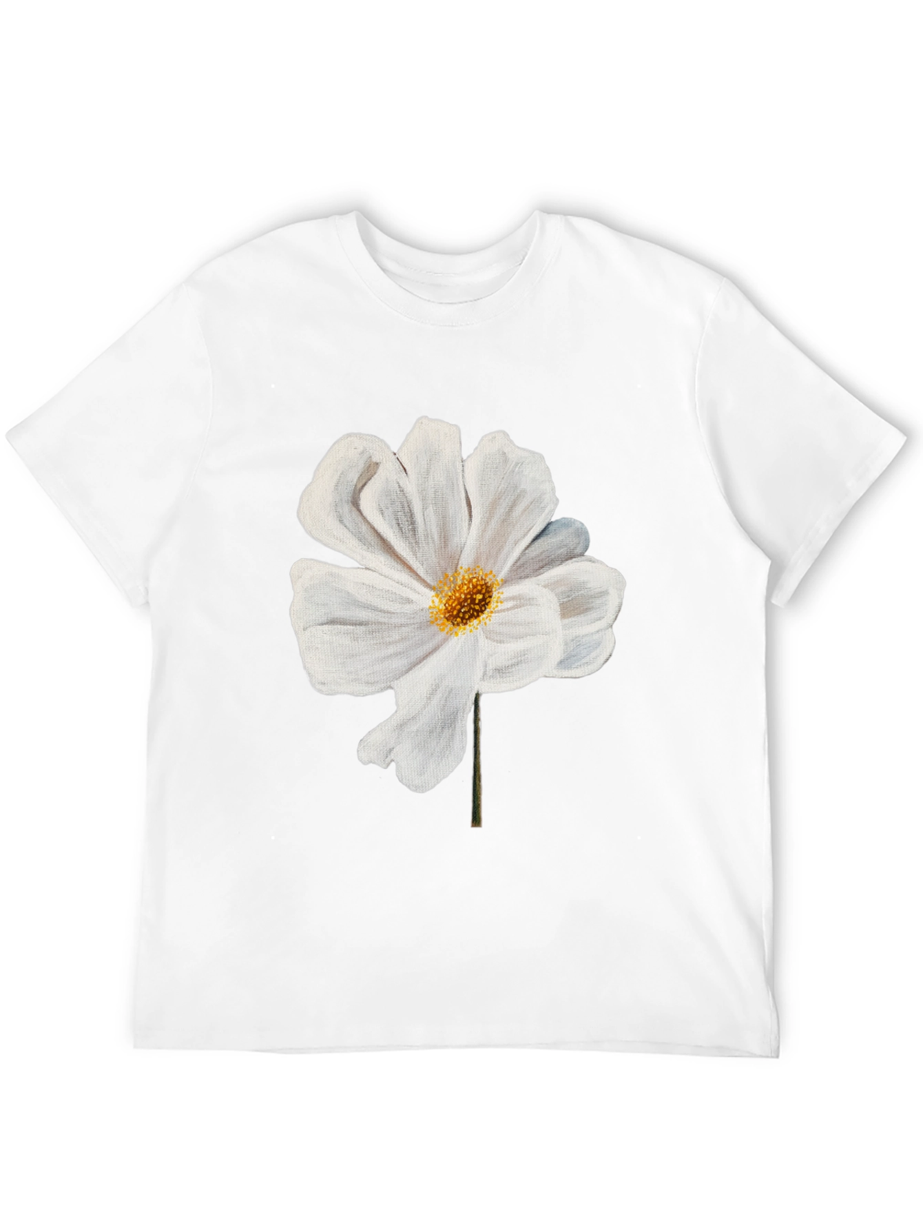 White Flower Graphic T-Shirt | Modern Floral Tee