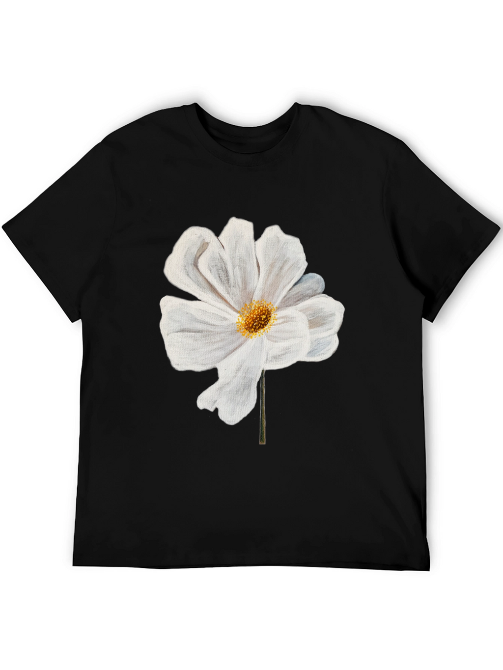 White Flower Graphic T-Shirt | Modern Floral Tee