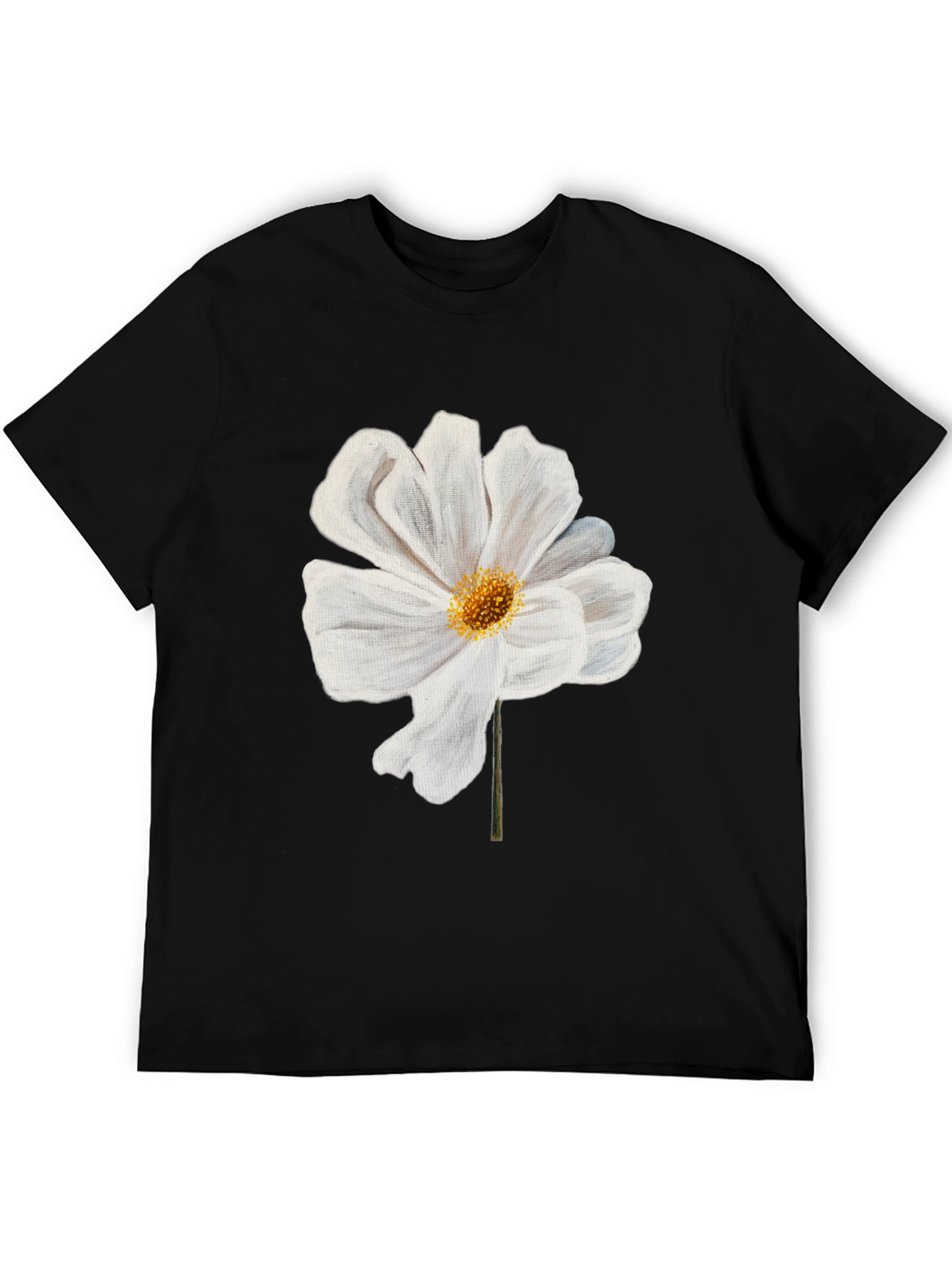 White Flower Graphic T-Shirt | Modern Floral Tee