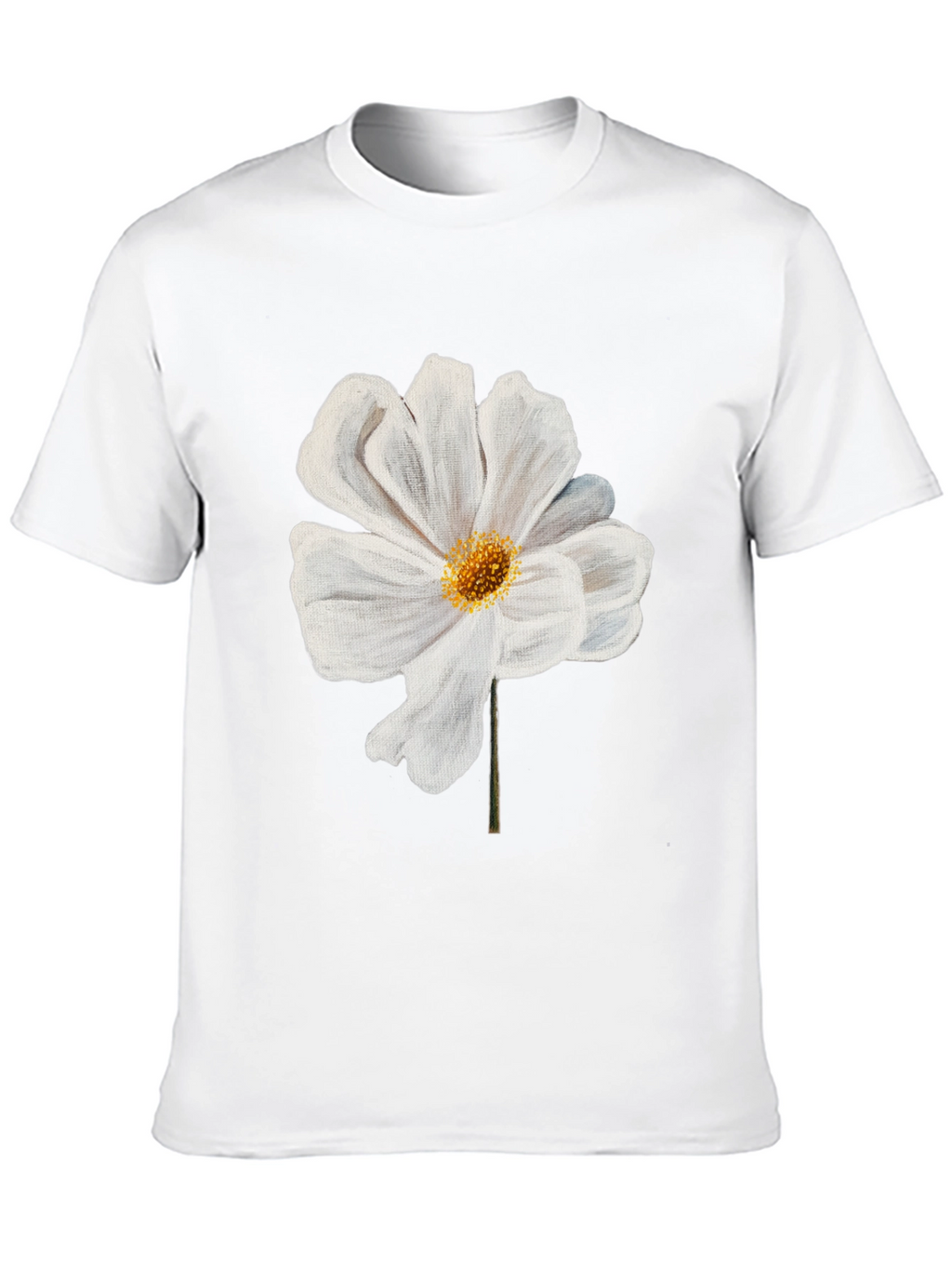 White Flower Graphic T-Shirt | Modern Floral Tee