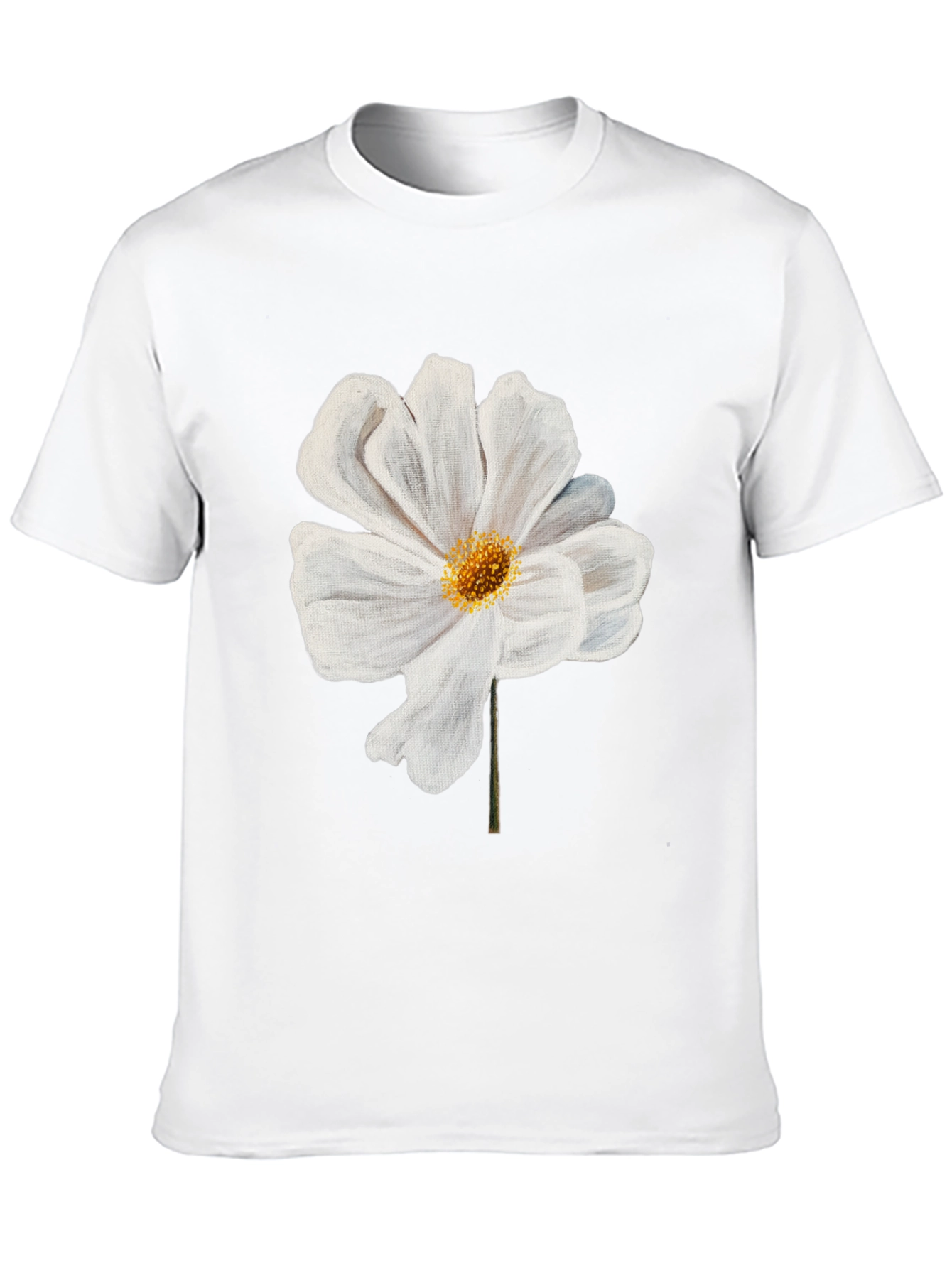White Flower Graphic T-Shirt | Modern Floral Tee