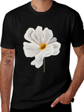 White Flower Graphic T-Shirt | Modern Floral Tee