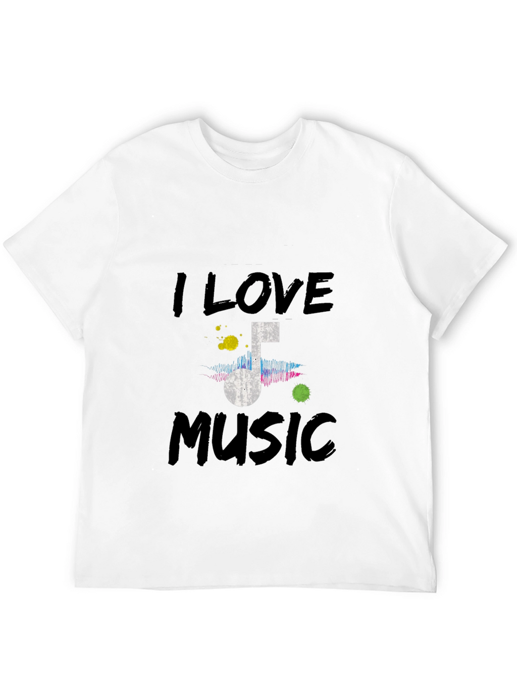 I Love Music Black Graphic T-Shirt
