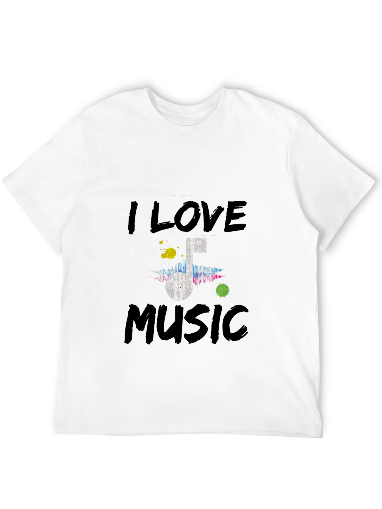 I Love Music Black Graphic T-Shirt
