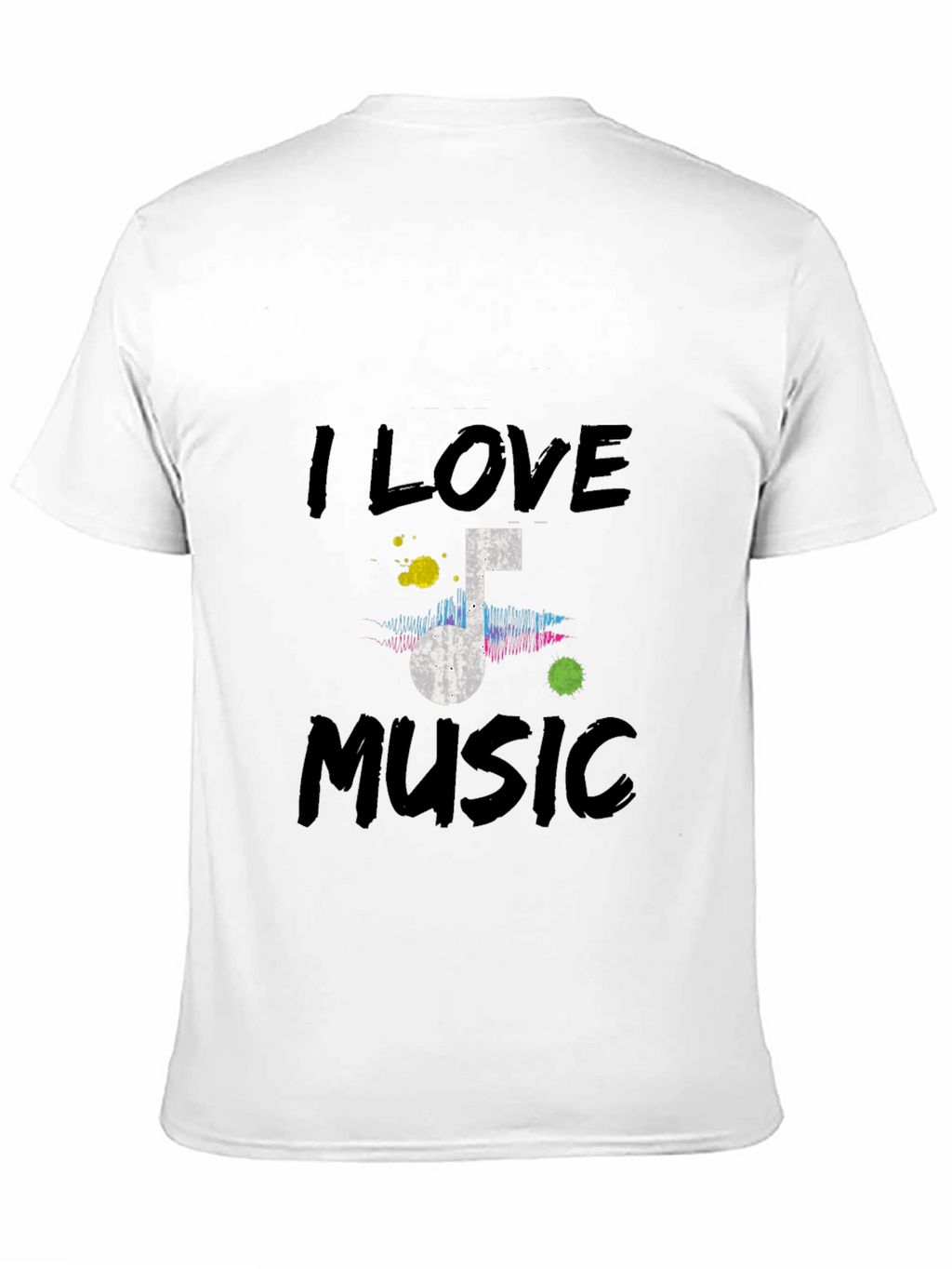 I Love Music Black Graphic T-Shirt