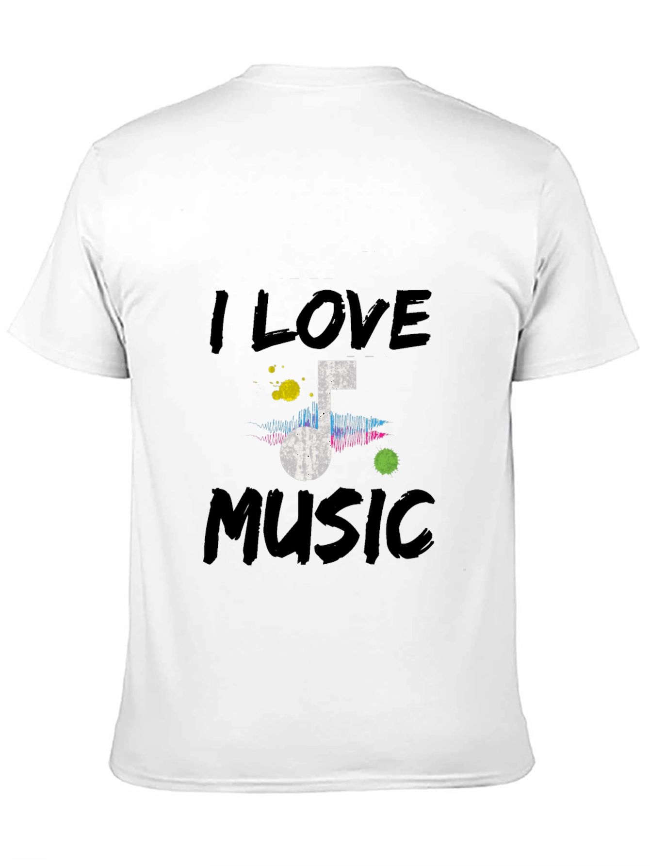 I Love Music Black Graphic T-Shirt