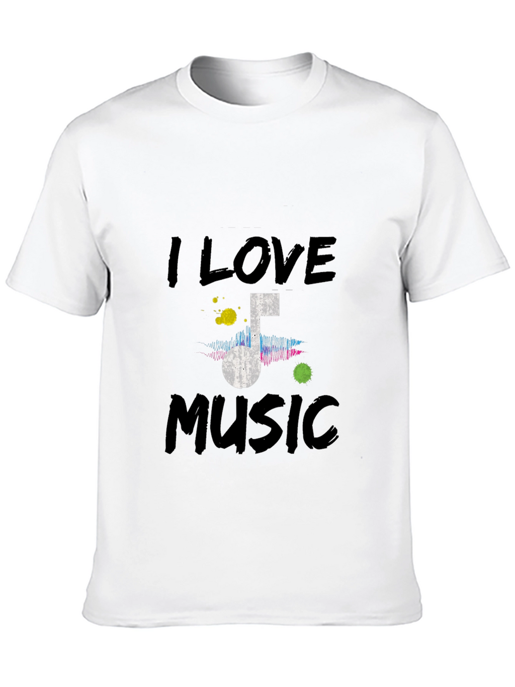 I Love Music Black Graphic T-Shirt