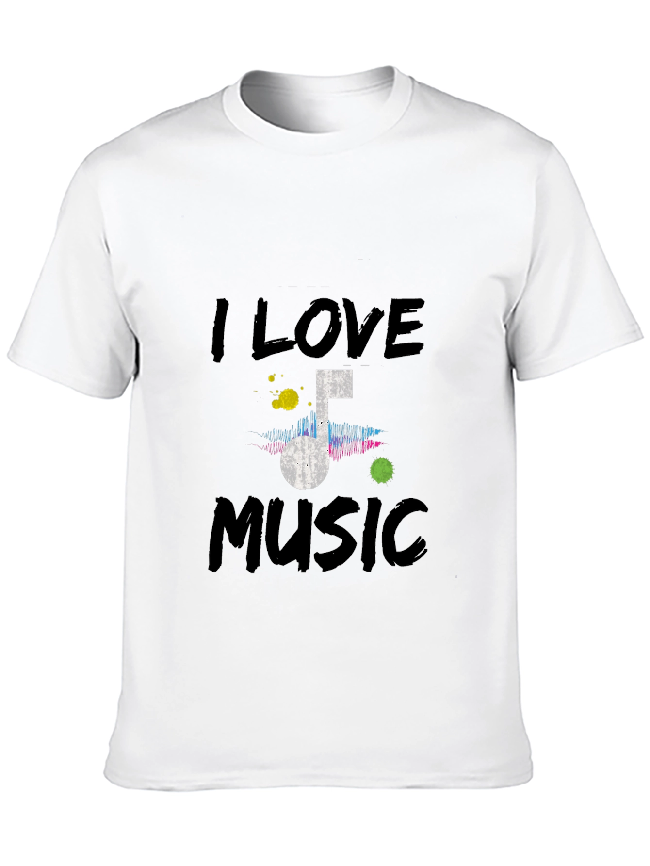 I Love Music Black Graphic T-Shirt