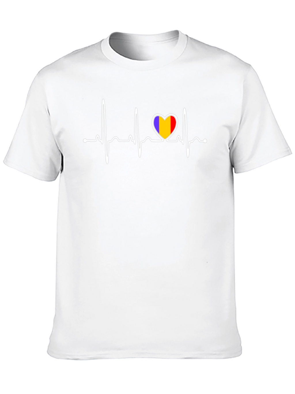 Romania Heartbeat T-Shirt - Black Cotton Tee